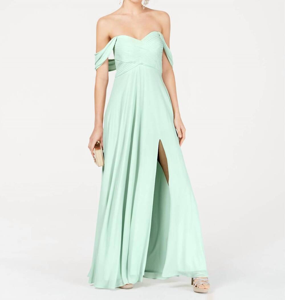 NEW SEQUIN HEARTS women's split hem polyester evening dress in sage